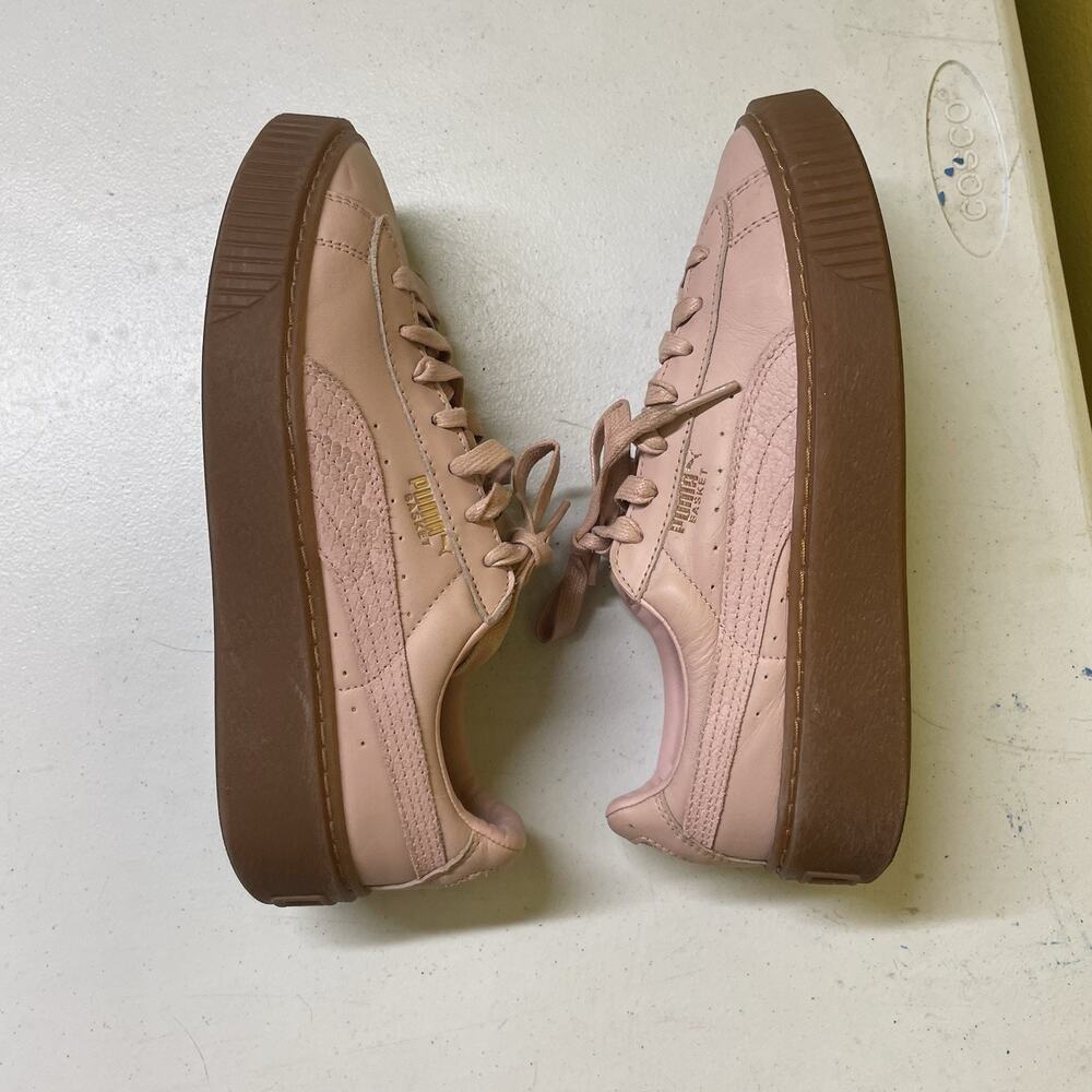 Puma Sneakers Womens Size 8 Shoes Trainers Platform Pink Gum Sole Streetwear